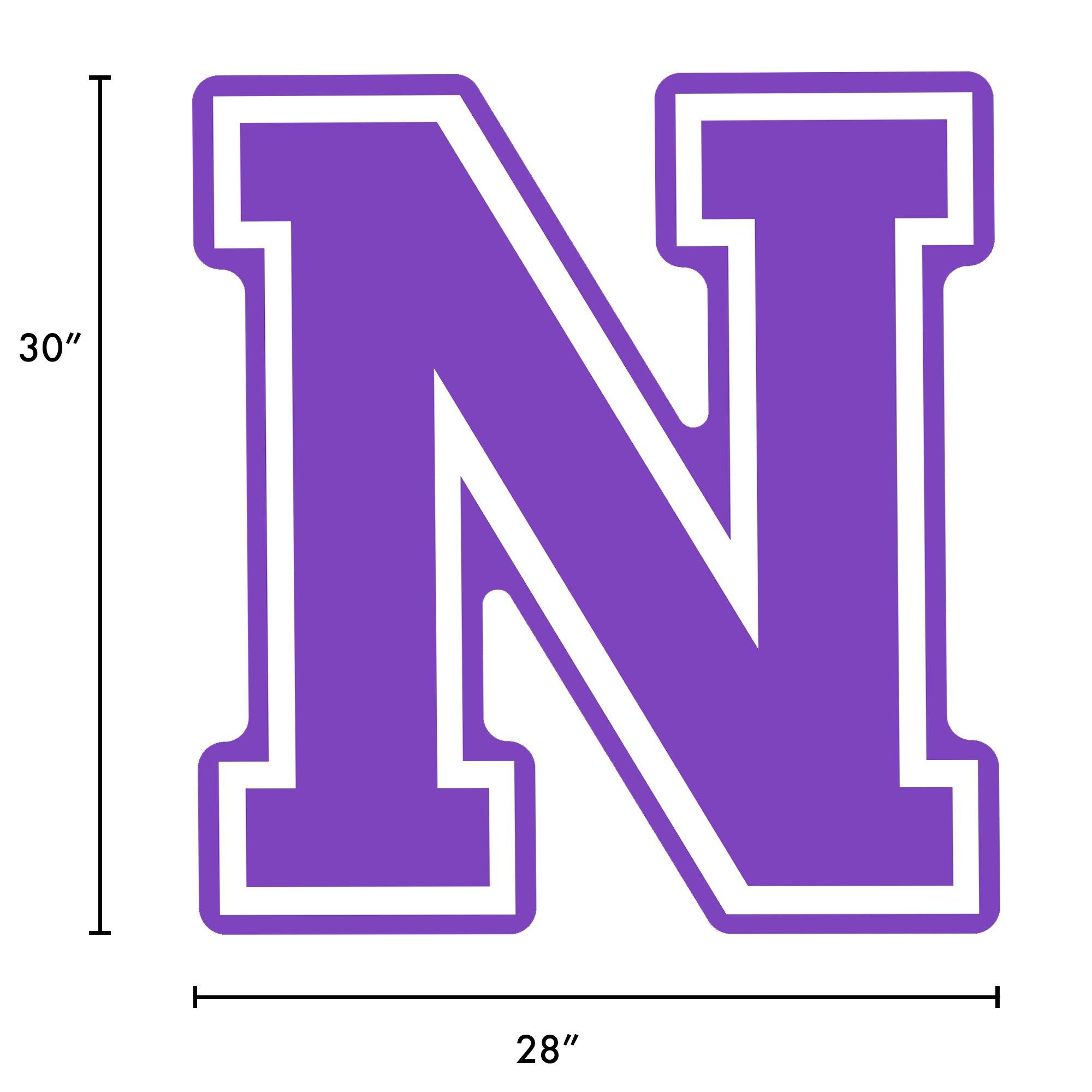 Purple Collegiate Letter (N) Corrugated Plastic Yard Sign, 30in